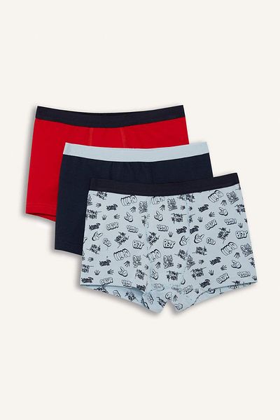 DeFacto Boy's Patterned 3-Piece Boxer F7805A825Au