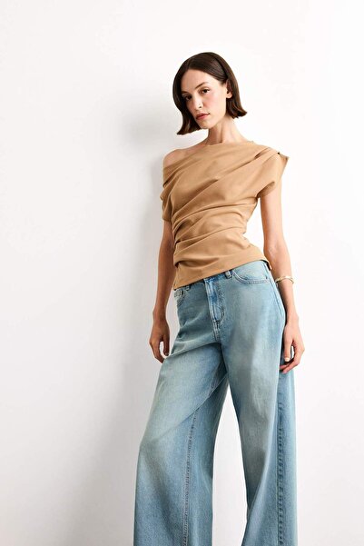 DeFacto Fitted Basic Plain One Shoulder Blouse F8993Ax25Sm