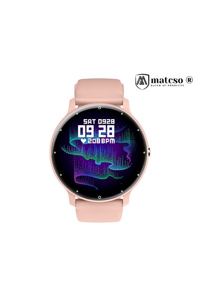 matcso by CSM 4U PRODUCTS® SmartWatch, 1.28 inch Display, Call/Sms/Social Media Notifications, Full Touch, Beige