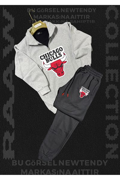 Minikelya Chigago Bulls Fan Dikyaka Sweatshirt Sweatpants 2 Fan Set Combination