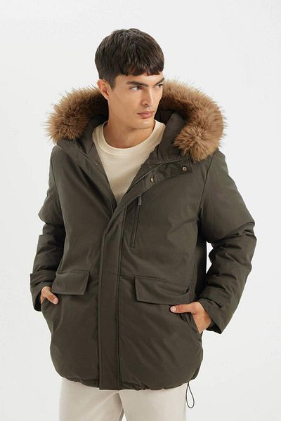 DeFacto Regular Fit Hooded Zippered Parka D1275Ax24Wn