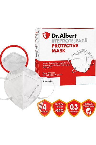 MEKMEDİ FFP2 MASK Set of 10 FFP2 Respiratory Protection Masks Dr. Albert