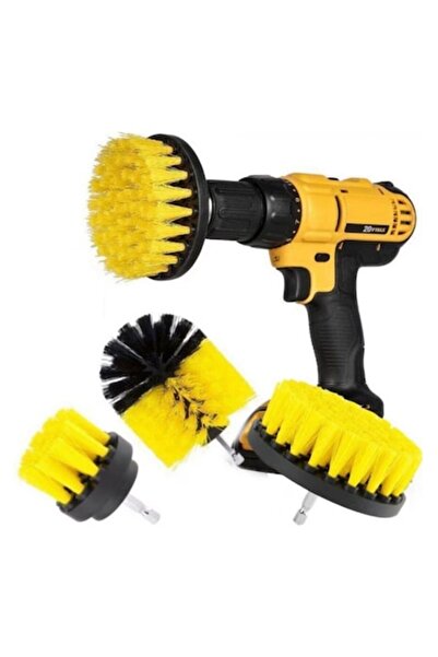 OEM Set 3 Universal Cleaning Brushes for Drill - Yellow-Black