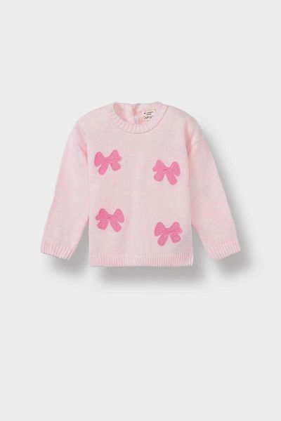 DeFacto Baby Girl Crew Neck Bow Sweater F2589A525Wn