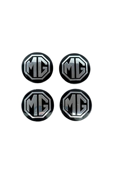 MAF Σετ 4 αυτοκόλλητα εμβλήματα MG από αλουμίνιο 56mm για καπάκια τροχών