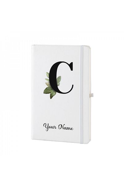 Dekormarket Personalized White Notebook with Initial “C”