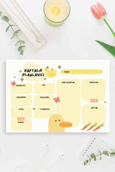 shop Duck Pattern Horizontal A4 - Notepad, Memo Pad, Note Paper, Notepad, Check List, School Notebook