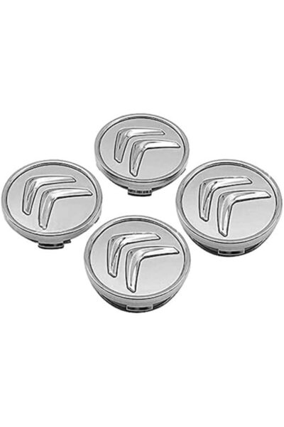 Citroen Set 4 Capace Citroen, 60mm, ARGINTIU, pentru jante aliaj, cu inel