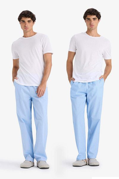 DeFacto Long Length Poplin Pajama Bottoms with 2 Pockets F8366Ax25Hs