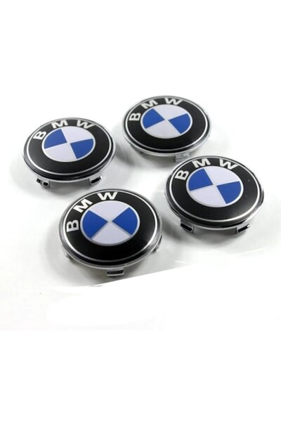 OEM Set 4 capace 60mm, BMW, ALB/ALBASTRU, pentru jante aliaj cu inel de fixare