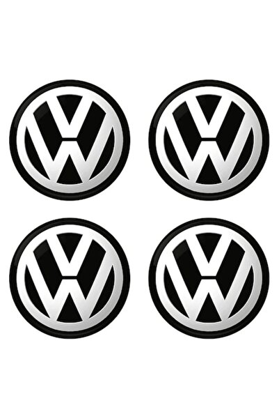 OEM Set de 4 autocolante metalice negre autoadezive VW Volkswagen pentru jant...