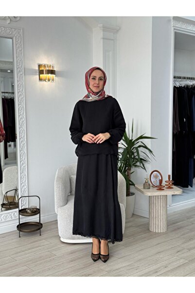 MissWhence İpek Keten Takım Siyah 37000