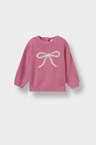 DeFacto Baby Girl Crew Neck Heart Patterned Sweater C8089A525Au