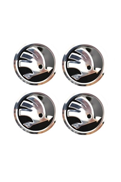 BLACK Autocolante adezive Skoda din aluminiu 56mm pentru jante din aliaj