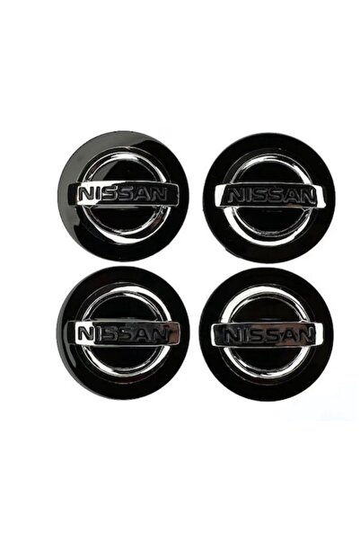 OEM Set 4 capace 54mm Nissan 3D, NEGRU+ARGINTIU, pentru jante aliaj cu inel d...