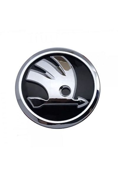 AMZN Skoda Hood or Trunk Emblem, 89mm, Black/Silver