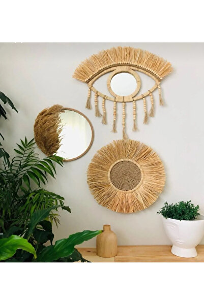 Bohemian Rope Mop Mirror Set of 3 Decorative Wall Mirror
