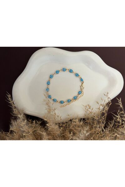 staınless steel Mavi Nazar Boncuklu Halhal