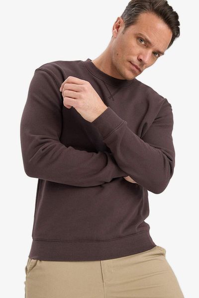 DeFacto 100% Cotton Regular Fit Crew Neck Sweatshirt E8339Ax25Au