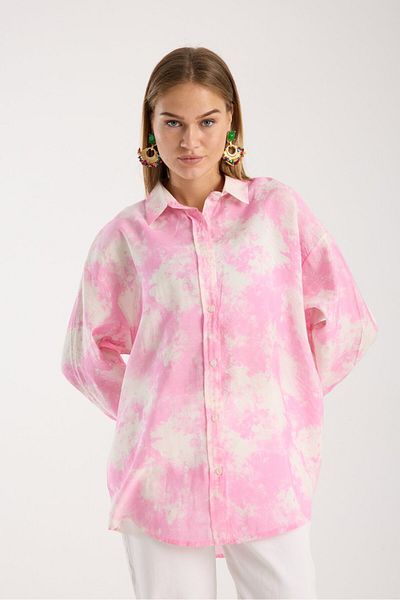 Reji Batik Patterned Modal Loose Oversize Shirt
