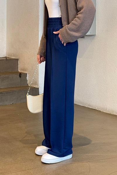 lamelif Cima Detailed Trousers Navy Blue