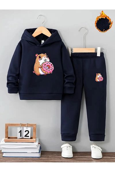 makiteks Winter Girl Boy Tracksuit Set 5 6 7 8 9 10 11 12 Years Old Capybara Kapybara