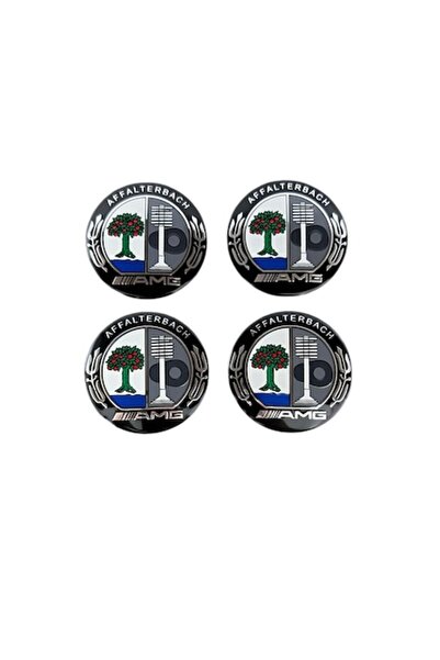 MAF Set de 4 stickere autocolante pentru capace de jante Mercedes Affalterbach AMG, aluminiu, 56mm