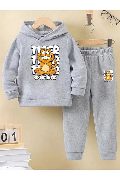 makiteks Winter Girl Boy Tracksuit Set 5 6 7 8 9 10 11 12 Years Cat