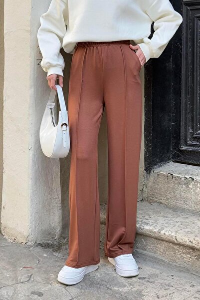 lamelif Λεπτομερές παντελόνι Çıma σοκολατένιο καφέ