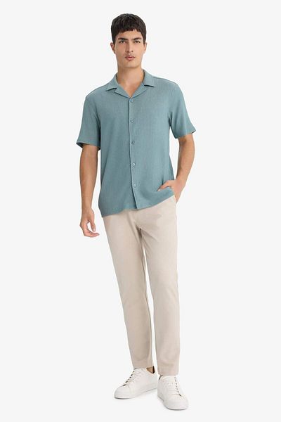DeFacto Modern Fit Polo Collar Combed Cotton Short Sleeve Shirt C4125Ax25Sm