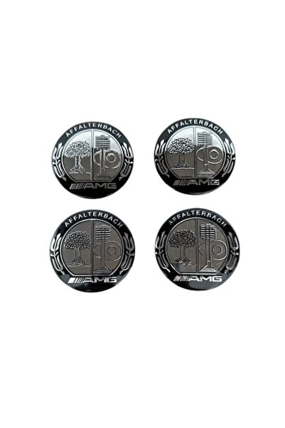 MAF Set de 4 embleme/autocolante compatibile cu Mercedes Affalterbach AMG, 56mm, Negru