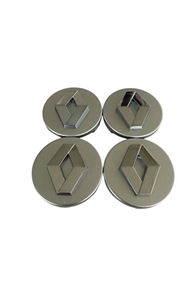 OEM Set 4 capace Renault, 60mm, argintiu/cromat, pentru jante din aliaj cu in...
