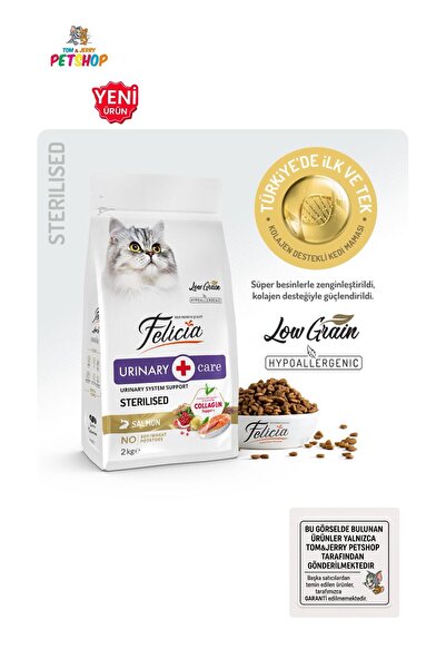 Felicia TOM&JERRYPETSHOP-2 Kg Kolajenli Somonlu Az Tahıllı Kısırlaştırılmış H...
