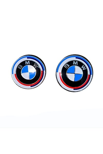 MAF Set doua Embleme BMW pentru capota sau portbagaj, 82mm si 74mm Editie Ani...