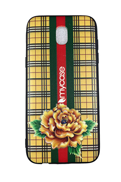 OEM Carcasă Samsung J530 / J5-2017, TPU și silicon, design floral, galbenă