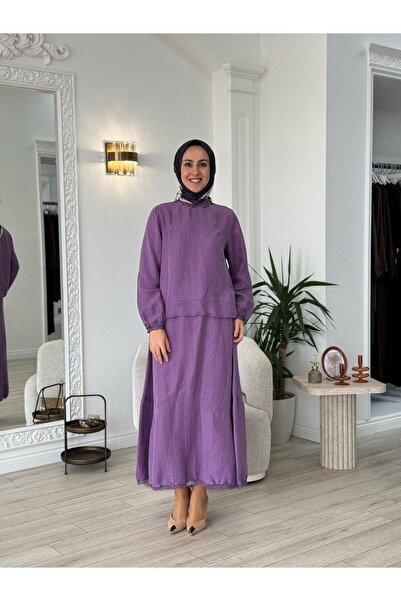 MissWhence Silk Linen Suit Lilac 37000