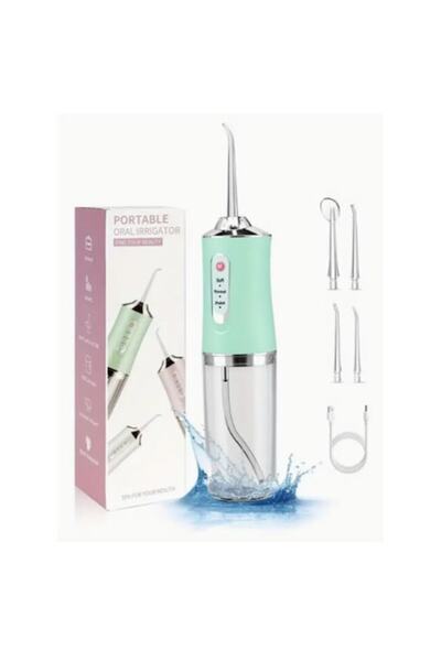 OEM Irigator oral portabil, 3 moduri de jet (soft, normal, puls), rezervor de 230 ml, 4 duze, încărcare USB, apă