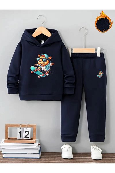 makiteks Winter Girl Boy Tracksuit Set 5 6 7 8 9 10 11 12 Years Capybara