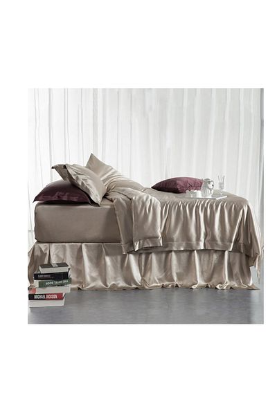 WaltStore Luxury Bed Linen Melegim®, satin, Fawn, King Size, 4 pieces