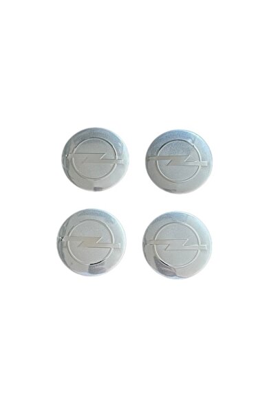 MAF Set 4 embleme stickere abtibild Opel argintii din tabla (aluminiu) autoadezive 56mm pentru capace ro