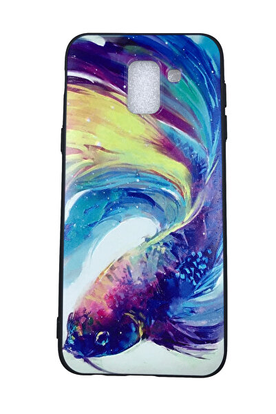 OEM Carcasă compatibilă cu Samsung Galaxy J6 2018, silicon în relief, Pește j...