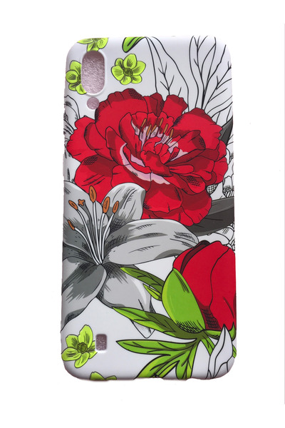 OEM Carcasă compatibilă cu Samsung Galaxy M10, fluorescentă neon, desen cu flori