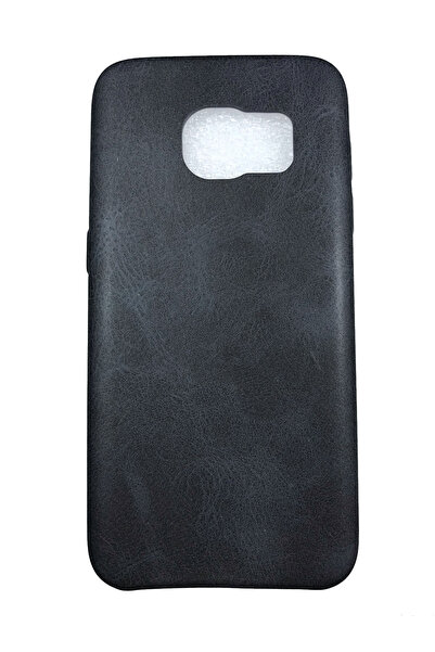 OEM Carcasă Samsung Galaxy S7 Edge, silicon imitație de piele, neagră