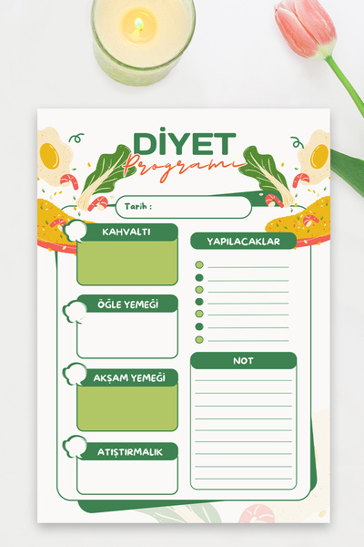 shop Diet Program A4 - Notepad, Memo Pad, Note Paper, Notepad, Check List, Planner, Planner