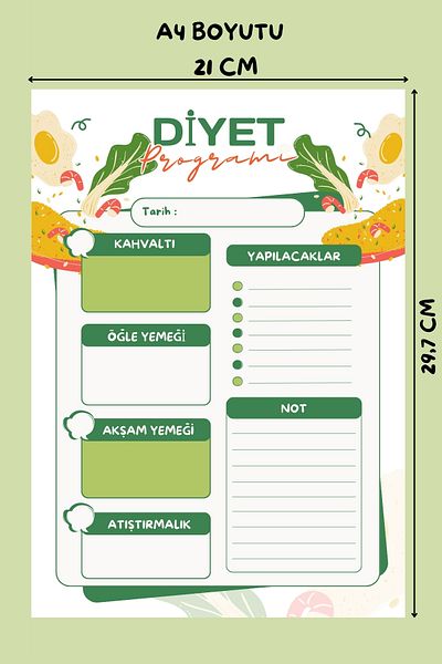 shop Diet Program A4 - Notepad, Memo Pad, Note Paper, Notepad, Check List, Planner, Planner