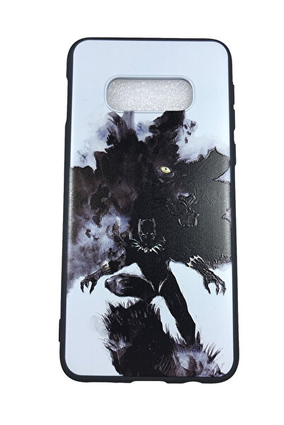 OEM Carcasă Samsung Galaxy S10e, silicon în relief, Black Panther