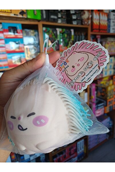 OYUNCAKSAHİLİ Kirpi Sukuşi XL Skuşi Squishy Eyelash Sevimli Mavi Esnek Stres ...