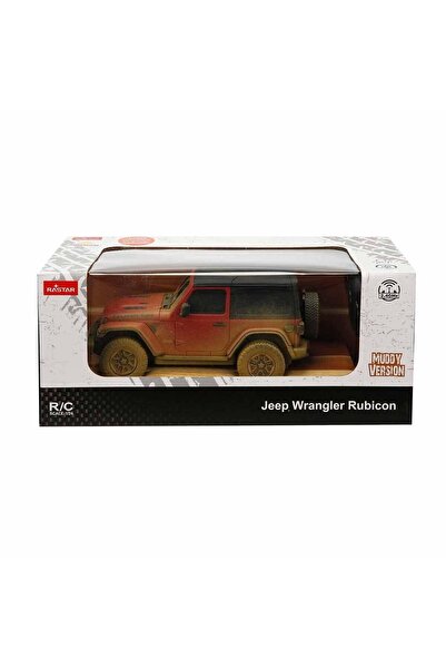 Rastar Masina Cu Telecomanda Jeep Wrangler Muddy Rosu Cu Scara 1 La 24