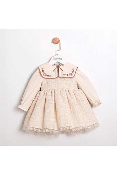 ministok Elisa Collar Embroidered Baby Girl Dress