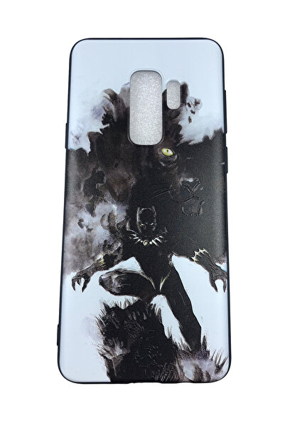 OEM Carcasă compatibilă cu Samsung Galaxy S9 Plus, Husă din silicon cu relief, Pantera Neagră